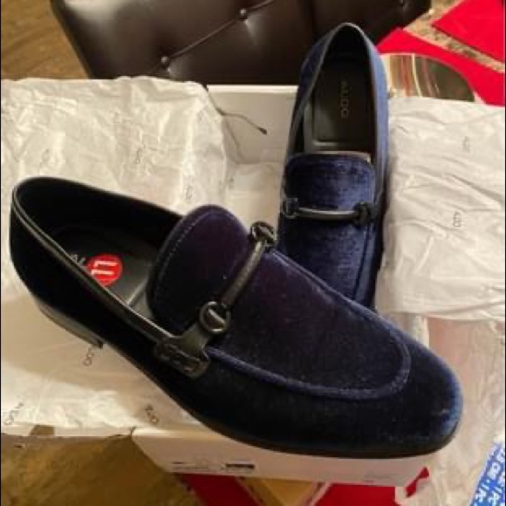 Men suede navy shoe